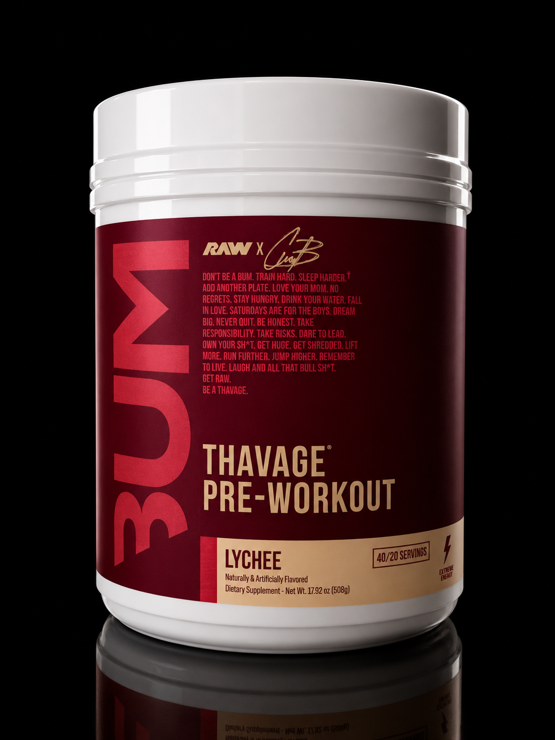 BUM Thavage Pre-Workout – 40 / 20 servicios