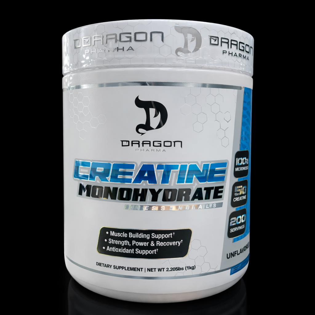 Dragon Pharma Creatina Monohidratada – 1 kg | 200 Servicios | Sin Sabor