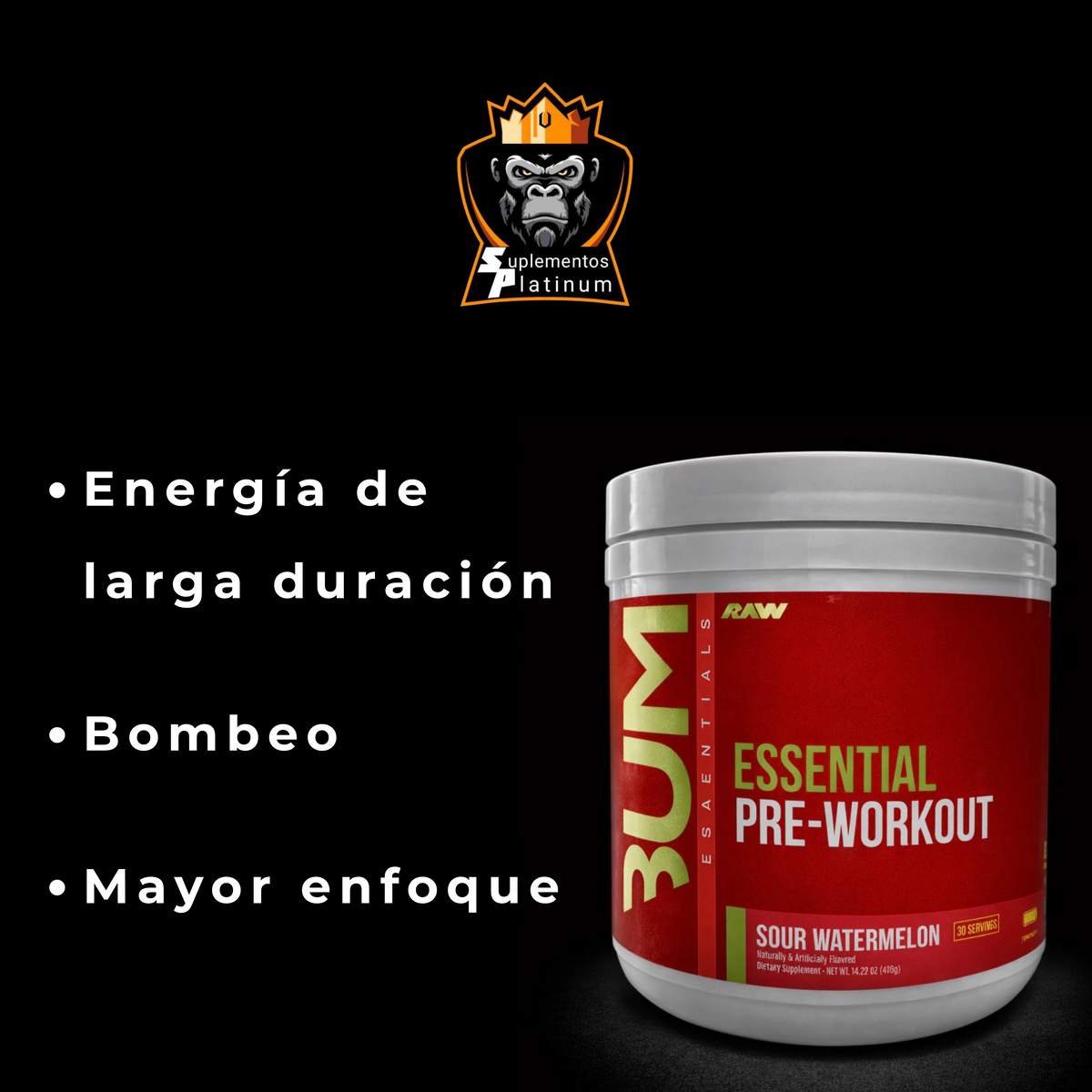 BUM Essential Pre-Workout – 30 servicios