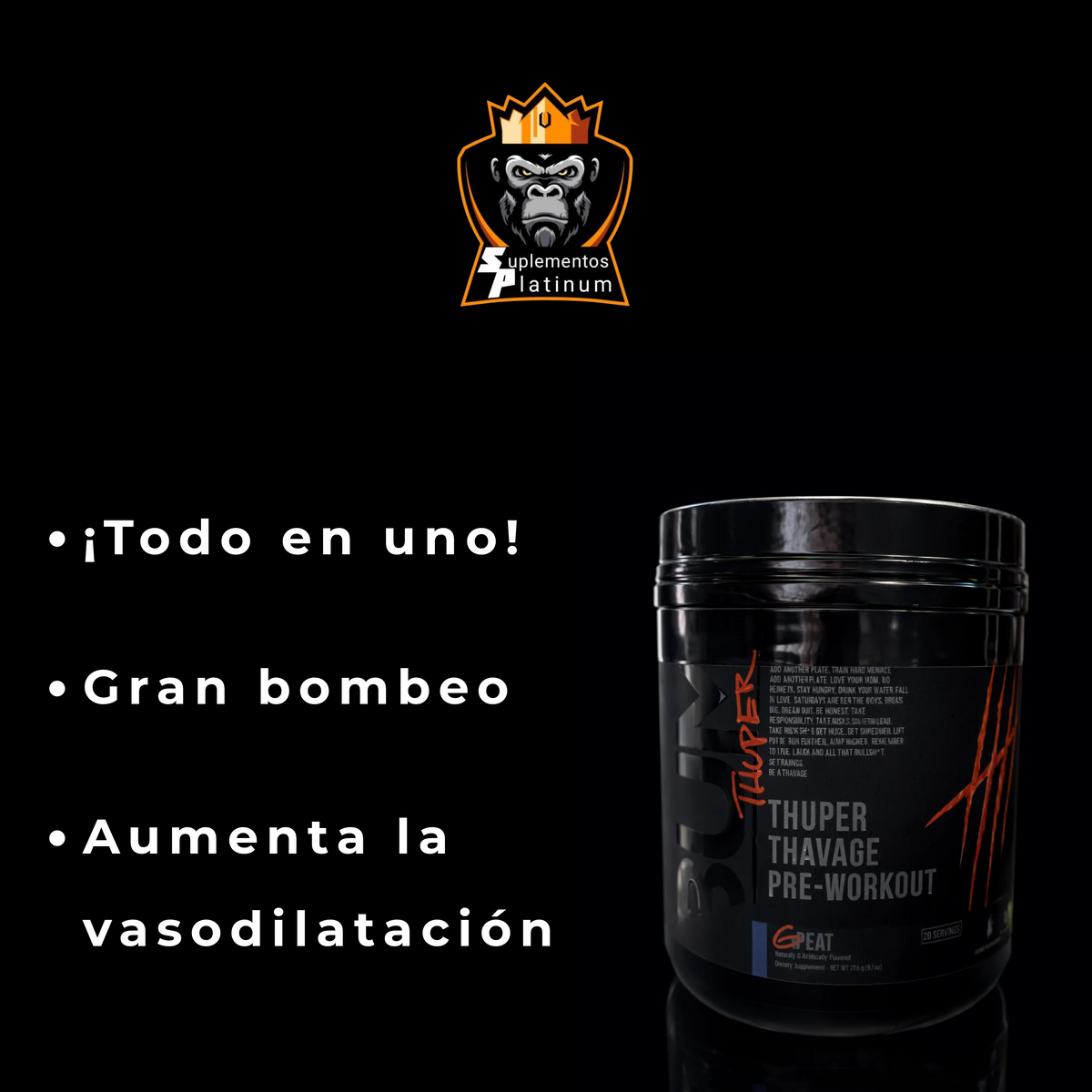 BUM Thuper Thavage Pre-Workout – 20 servicios