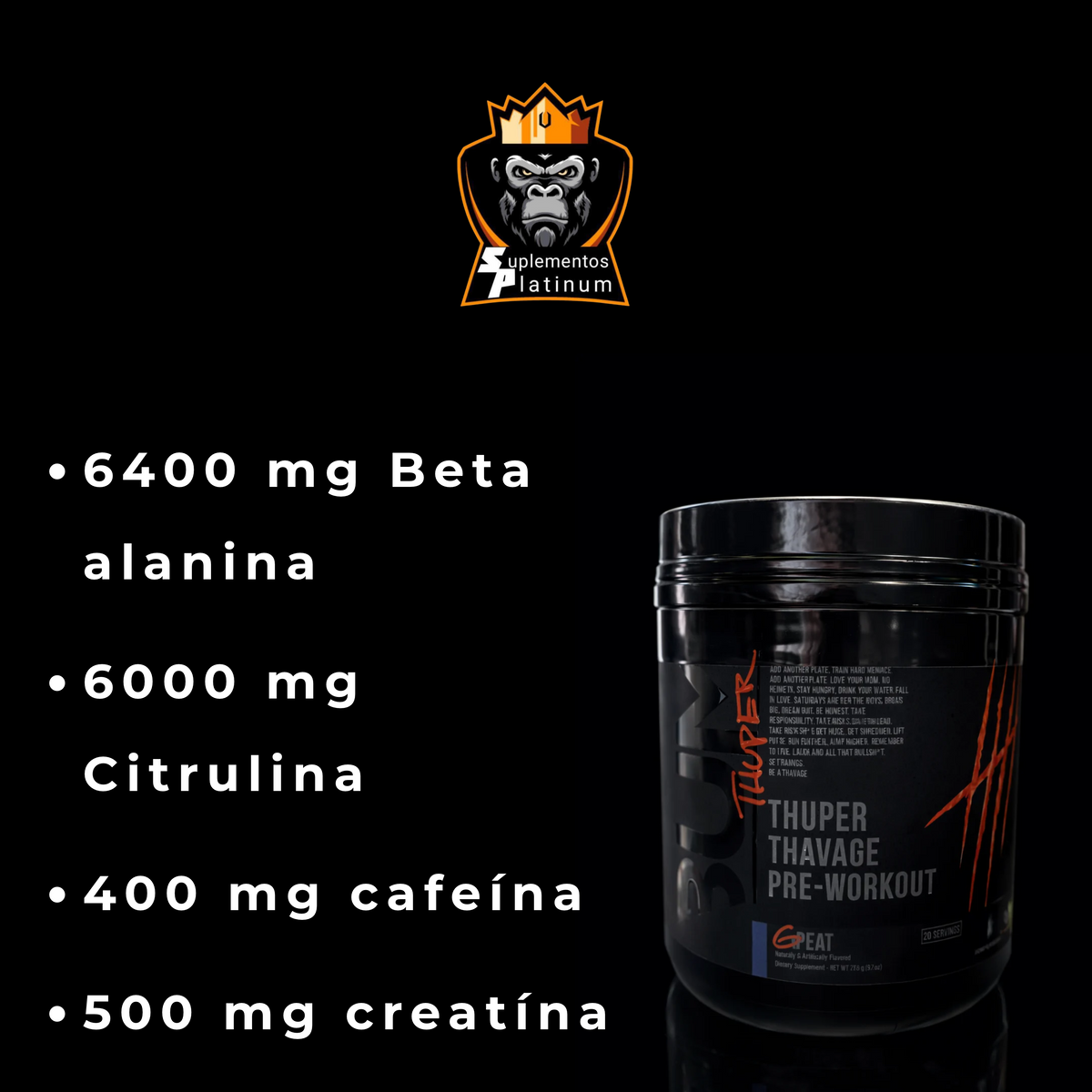 BUM Thuper Thavage Pre-Workout – 20 servicios