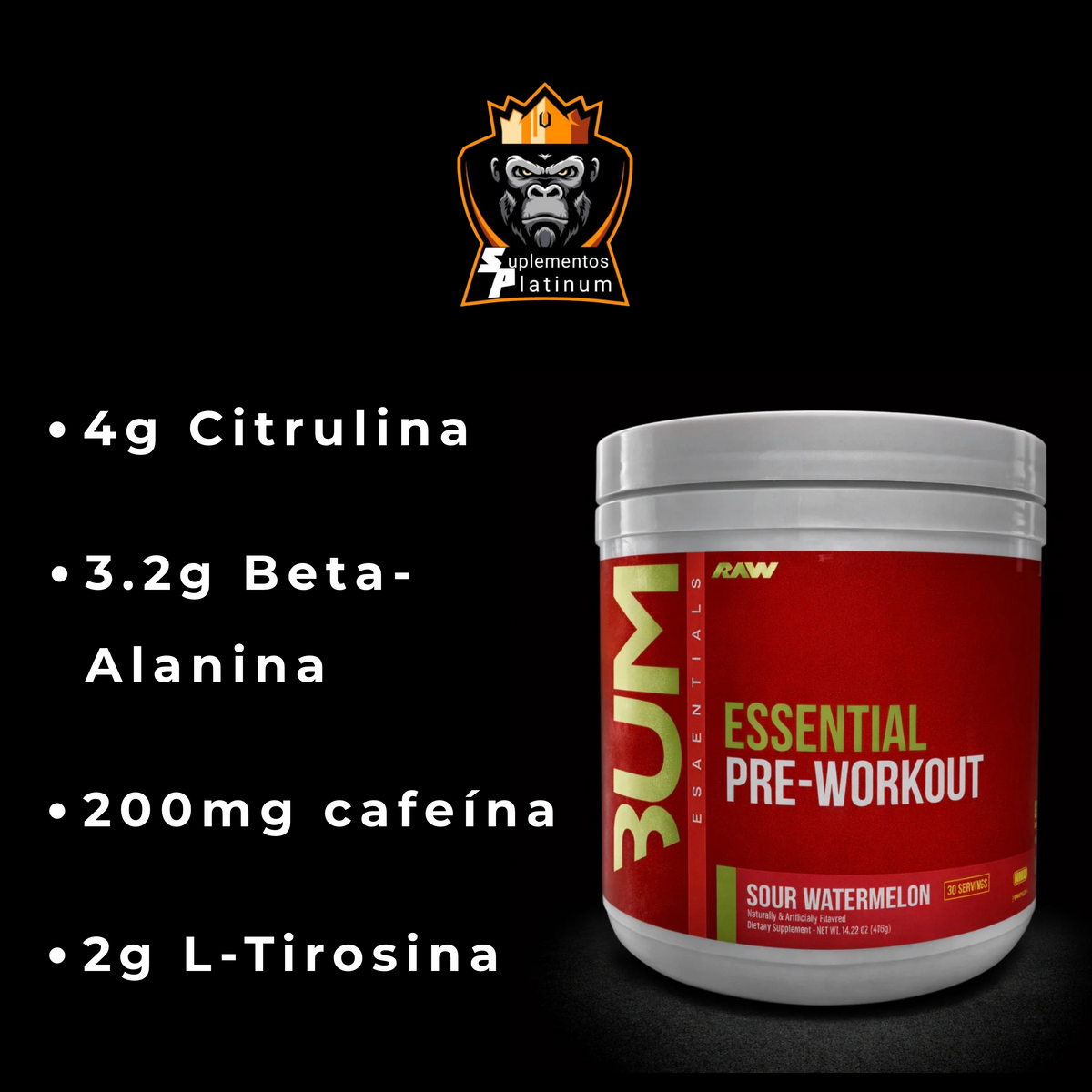 BUM Essential Pre-Workout – 30 servicios