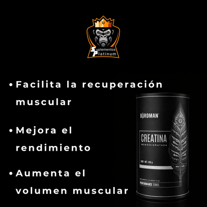 Birdman Creatina Monohidratada – 450 g | Sin Sabor