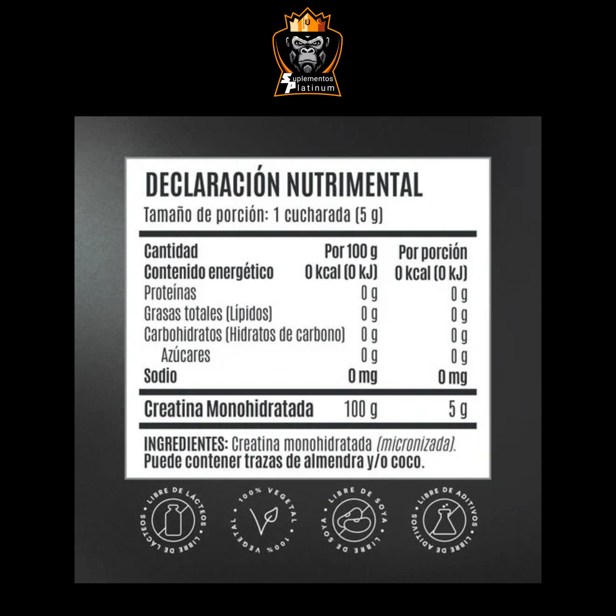 Birdman Creatina Monohidratada – 450 g | Sin Sabor