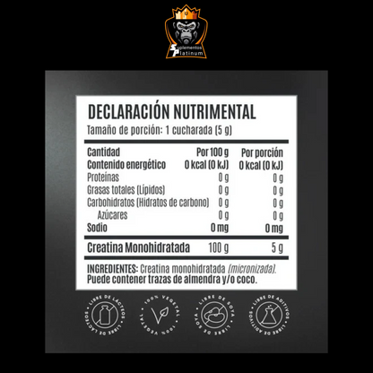 Birdman Creatina Monohidratada – 450 g | Sin Sabor